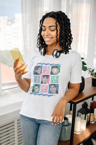 Camiseta New Kids On The Block 80s Boy Band Adulto Branca Manga